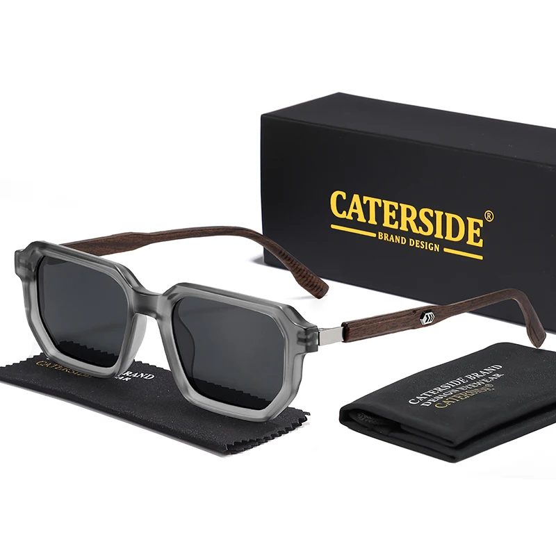 CATERSIDE Mode Herren Polarisierte Sonnenbrille Retro Polygonal Design Metall Dekoration Sonnenbrille Damen Party Reisebrille – Detail 7