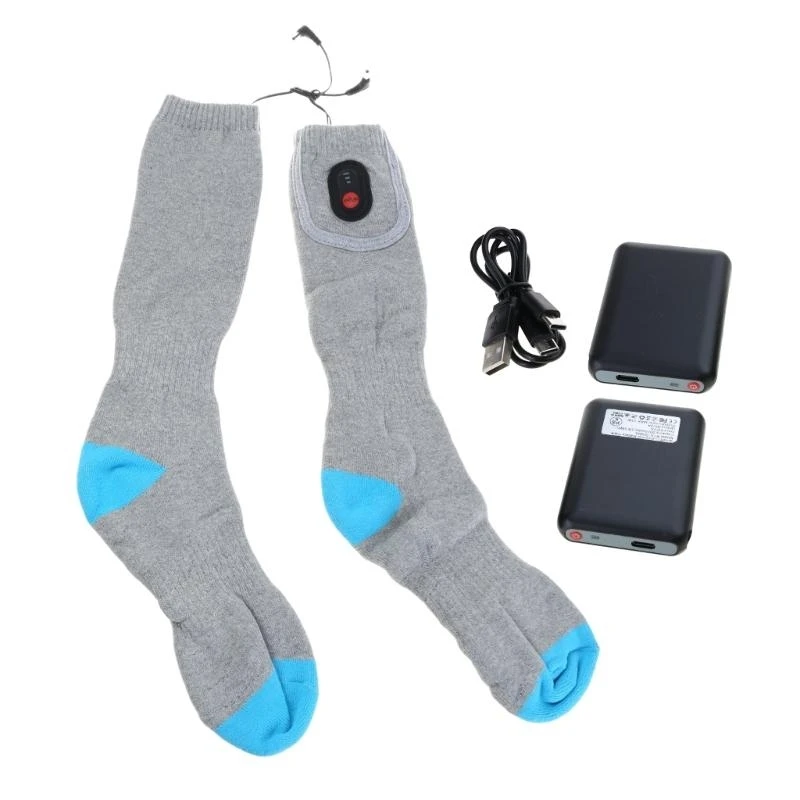4000mAh Battery Heated Socks for Men and Women Full Soles Heating Electric Socks 15UB