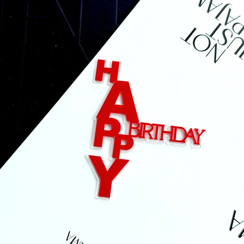 Goldene Acryl 'Happy Birthday' Kuchendekoration für Kindergeburtstage, Kuchenaufsätze, Geschenk, Backzubehör, Babyparty – Detail 10