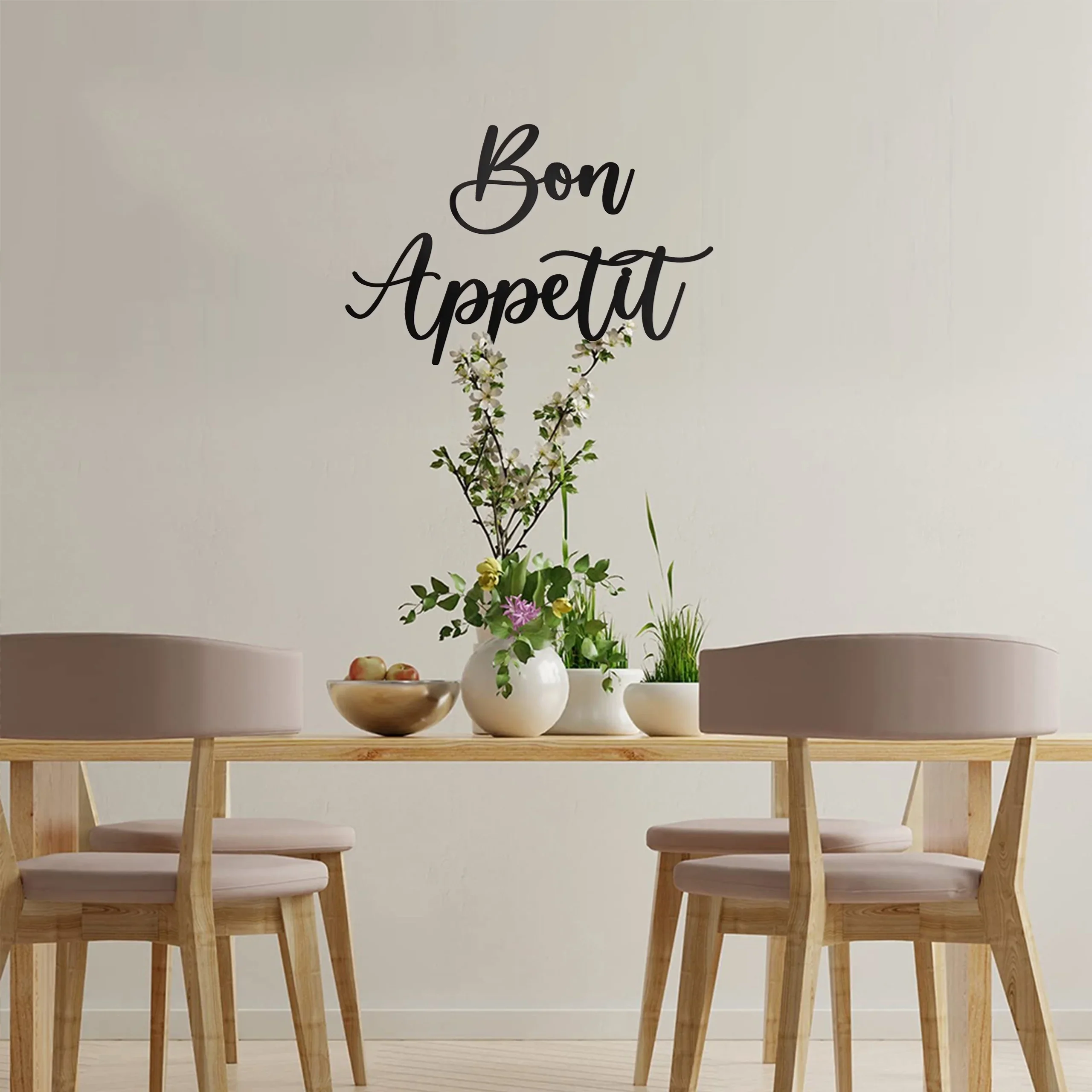 1pc Metal Wall Decor Farmhouse Modern Cute Large Bon Appetit Metal Wall Art for Hanging Kitchen Signs Wall mounted room Decor