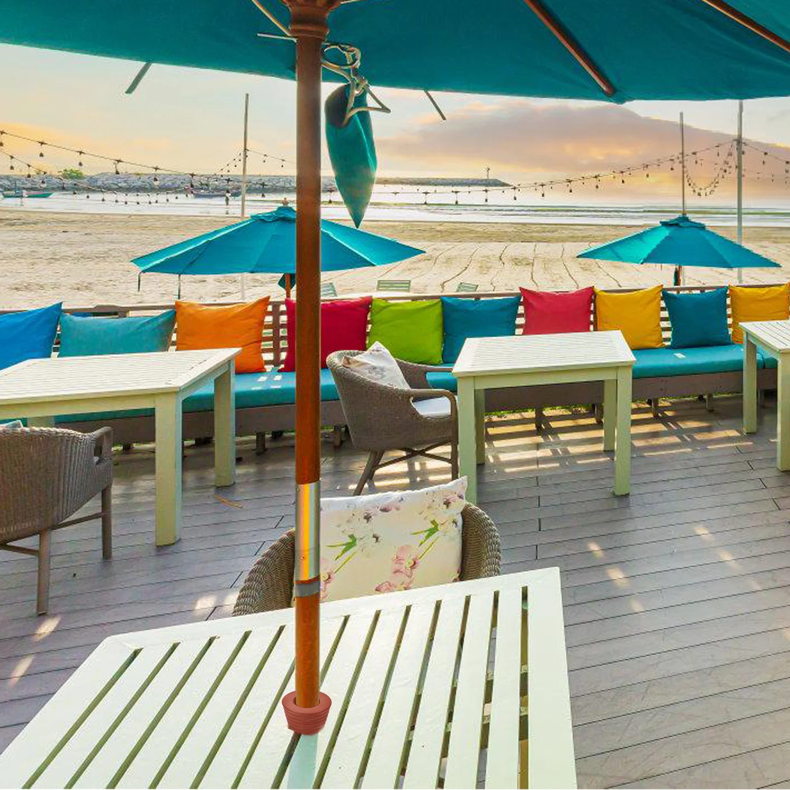 

1Set Patio Table Umbrella Hole Plug Wedge Ring Cover Outdoor Parasol Hole Fixation Stable Holder Rainproof Cap