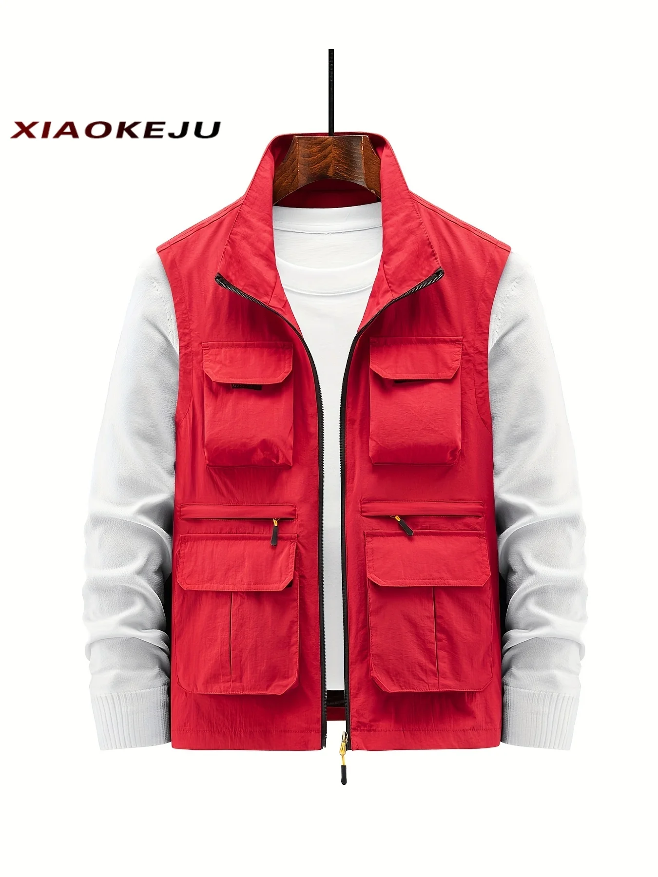 

Summer Vest Man Cardigan Men's Clothing Tactical Waistcoat Multi-pocket Sleeveless Jacket Tool Fishing Hunting Zip