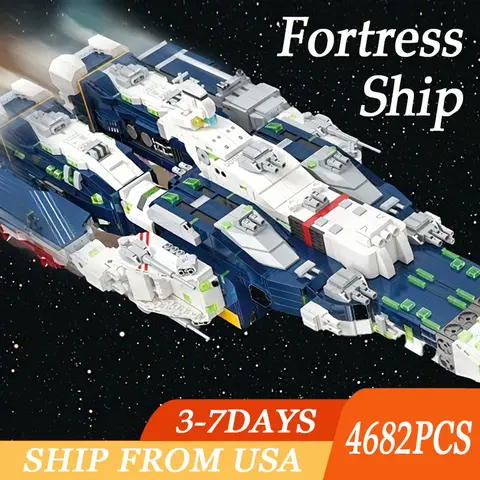4682PCS Space Fortress Ship Model Building Blocks Toys Warship Robotech Battleship Mecha Bricks Ornaments Gifts For Kids Adult