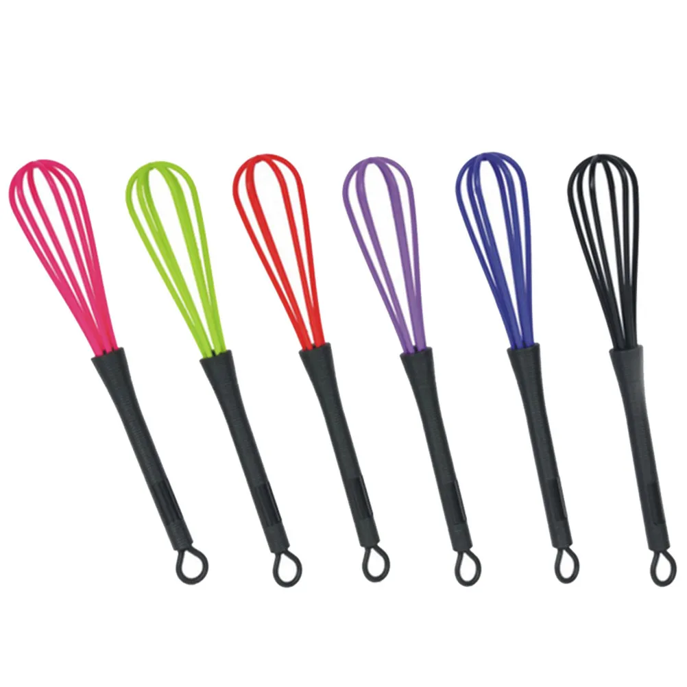 6Pcs Salon Grade Plastic Whisk Set Mini Balloon Stirrer for Hair Dye Egg Beating Baking Flour Mixing Lightweight Portable Hook