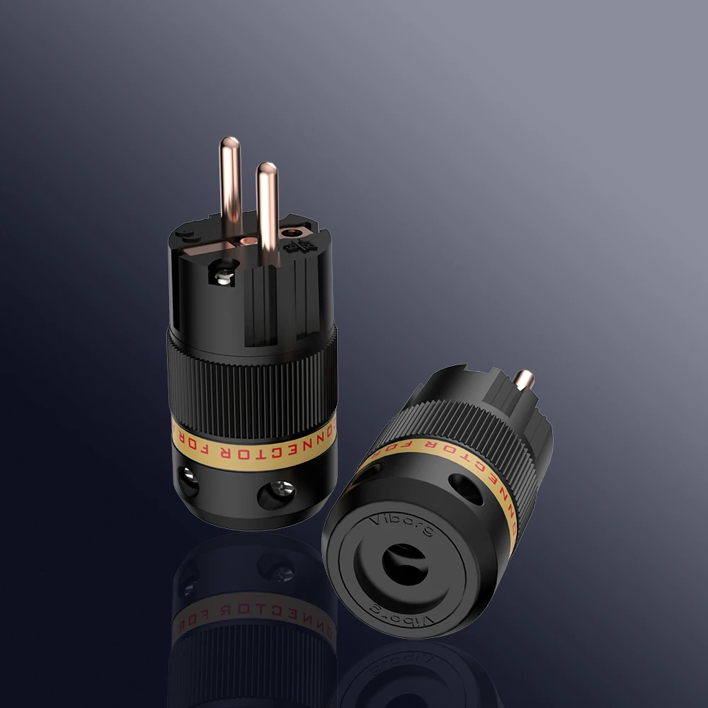 Viborg Audio VE501+VF501 reines Kupfer unplattiert EU-Schuko-Netzstecker IEC-Buchse für DIY-Audiokabel