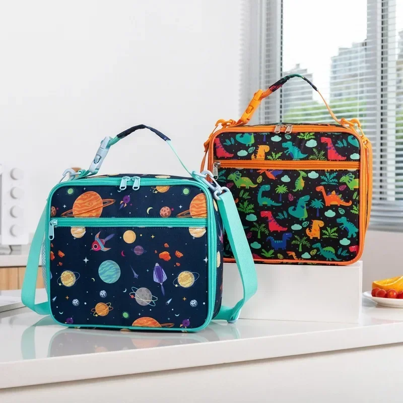 Fodera sicura per alimenti senza BPA Fitness Bambini Scuola Porta alimenti Borsa termica termica per il pranzo per la preparazione dei pasti per bambini con portabottiglie