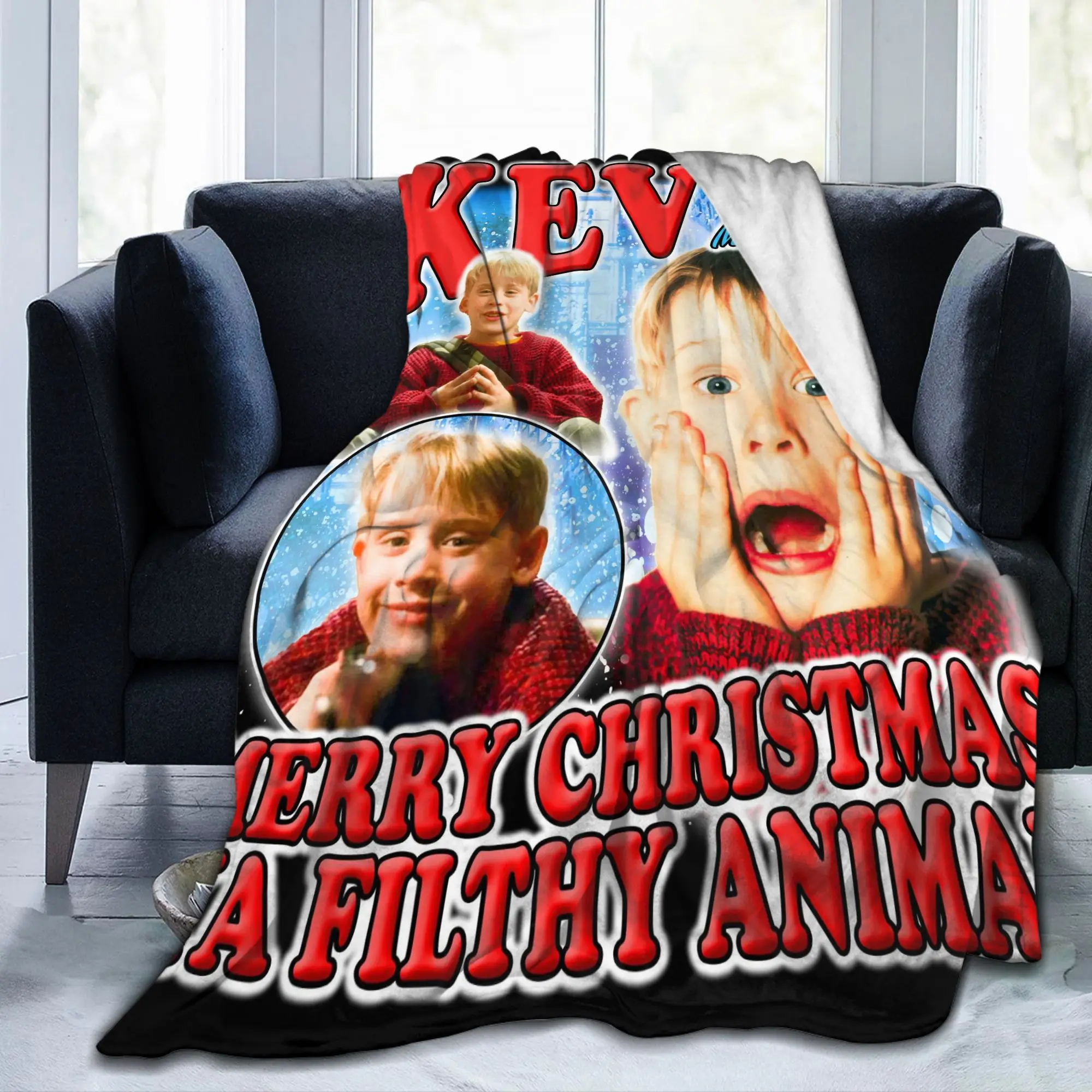 المنزل وحده فيلم كيفن ماكولاي بطانية الصوف الخريف/الشتاء فائقة النعومة رمي بطانية للفراش غرفة نوم الفراش يلقي #6