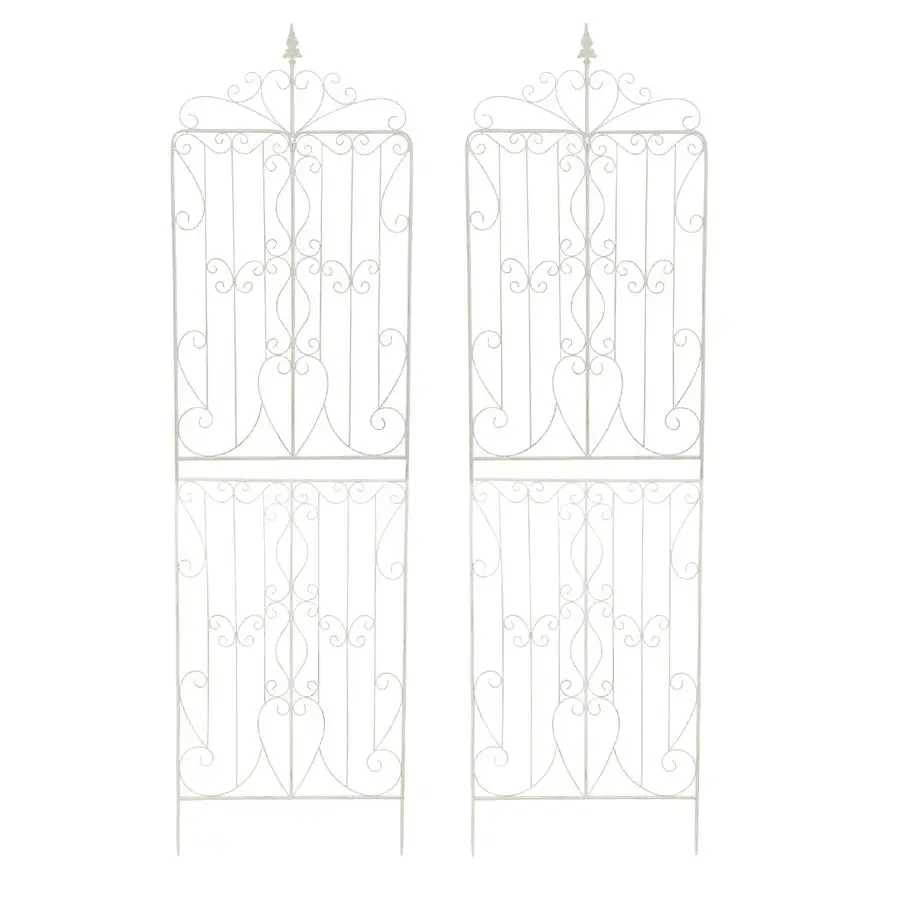 

2 Pack Large Garden Trellis for Climbing Plants, 92.5 Inch Tall Rustic White Garden Metal Trellis, Decorative Trellis for Outdoo