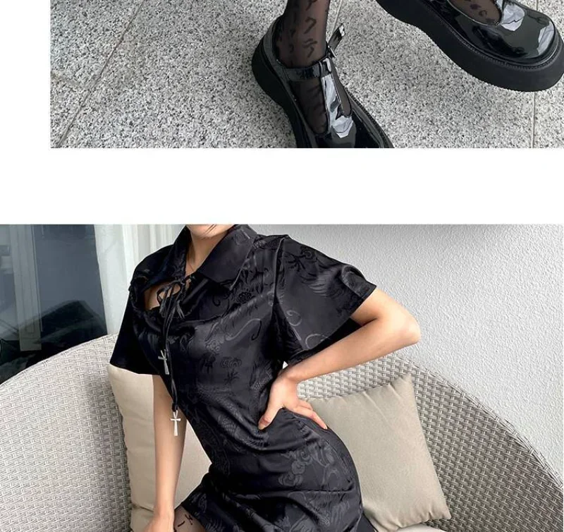 Dünne, Transparente Strumpfhose mit Tattoo-Muster für Damen, Sexy Japanische Kanji-Buchstaben-Druck Strumpfhose, Mädchen Persönliche Durchsichtige Strümpfe – Detail 22