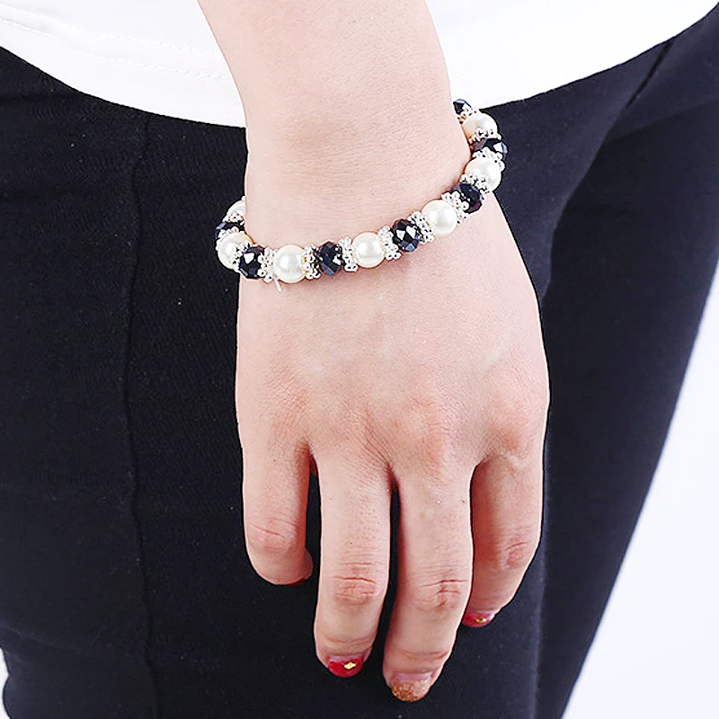 

fnaf 2 rupee item High Quality Iiberty Strand Crystal Braid Simple Pearl Hipanema Infinity Bracelet Women Dropshipping