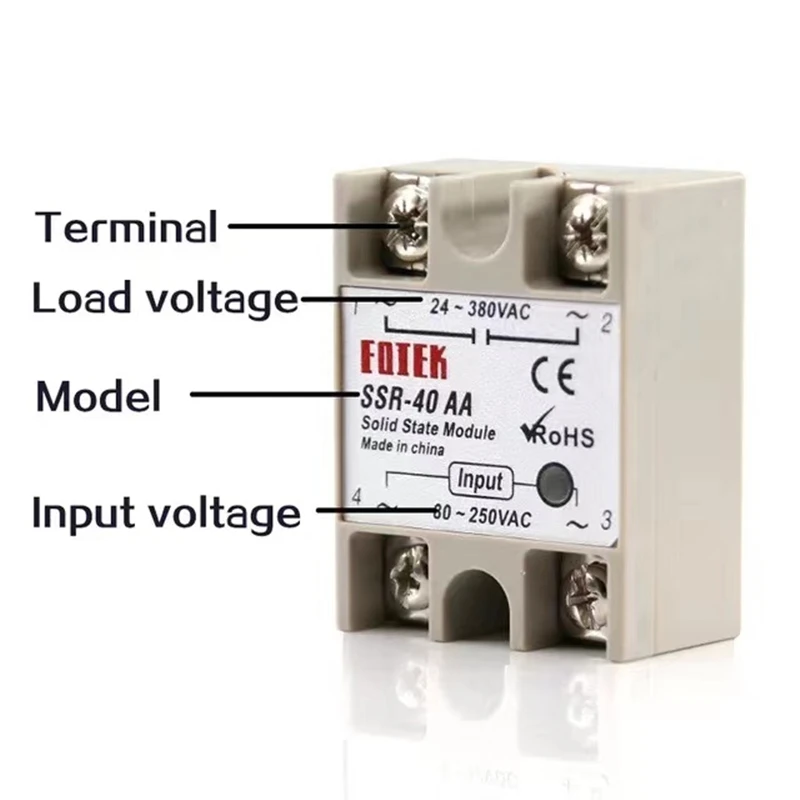 Solid State Relay SSR-10AA SSR-25AA SSR-40AA SSR-60AA Controlled AC Module 80-250V Input AC 24-380V AC Output High Quality。