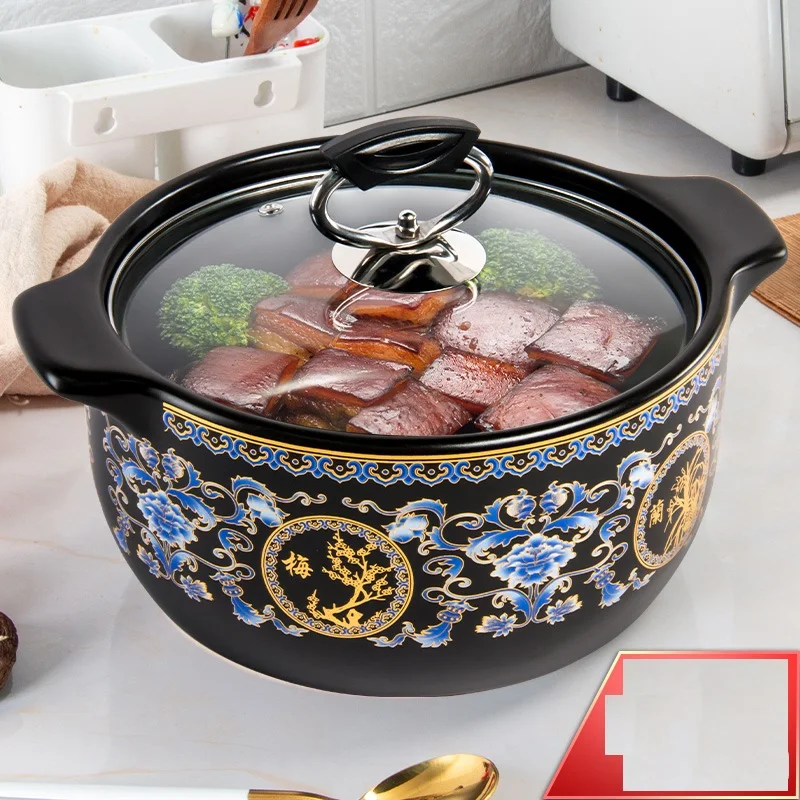 

Meilan Zhuju casserole visual glass cover high temperature resistant clay casserole large capacity household stew