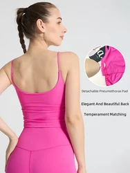 Fashion Solid Color Suspender Tops Pleats Women Fitness Bra Sexy Yoga Vest Running Fitness Gym Sports Athletic Top Sportswear