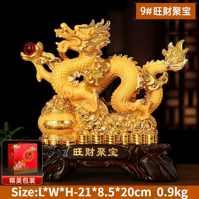

Украшение дракона большой размер Jubao Zhaocai золотой дракон Офис Гостиная Новогоднее украшение подарок на день рождения