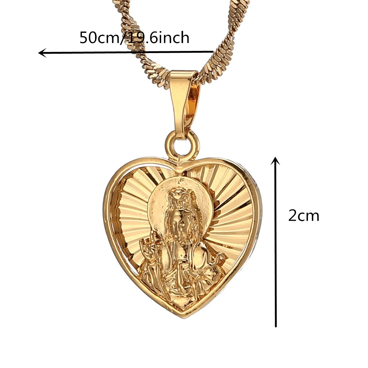Buddhist Guanyin Pendant Necklace Golden Chinese Style Ornament Buddha Amulet Hinduism