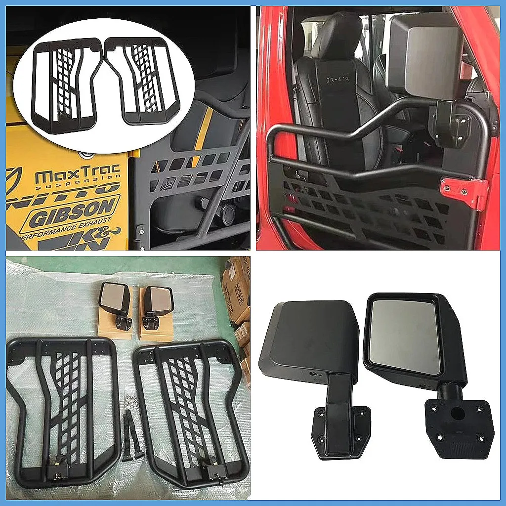 JL1079 2-Door Tubular Half Doors with Mirror for JL 2018+, Steel Off-Road Trail Doors
