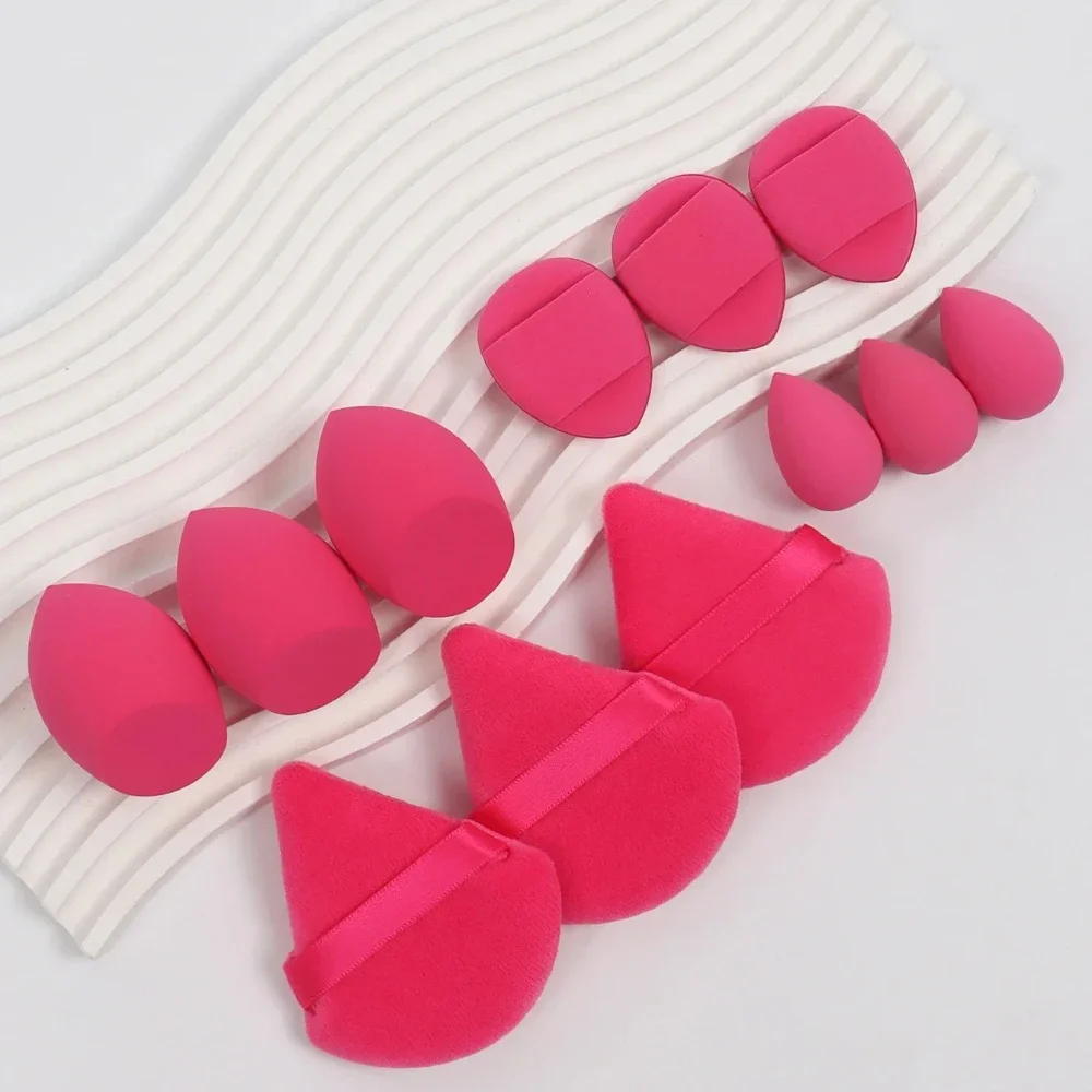 12 stuks universele make-upsponsset gemaakt van 3 losse poederdonsjes 3 mini luchtkussen soezen 3 schoonheidseieren mini schoonheidseieren make-up