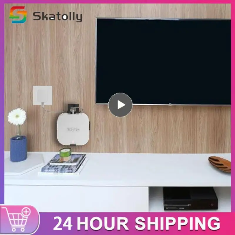 Abs Simple Bracket Organizer For Eero 6 Safe Wall Shelf Stand Space-saving Wall Hanging Wifi Router Shelf Black Wall-mounted