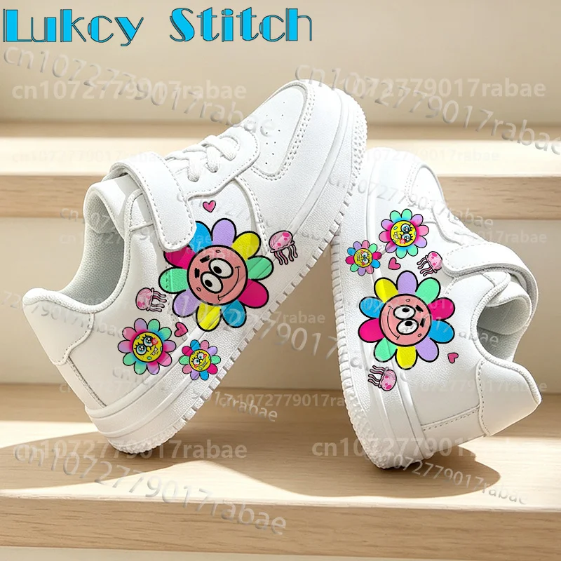 2027 Cute Cartoon Print S-SpongeBobs Design Boys Girls Four Seasons Comfortable Minimalist Trendy Walking Sneaker Gift for Him