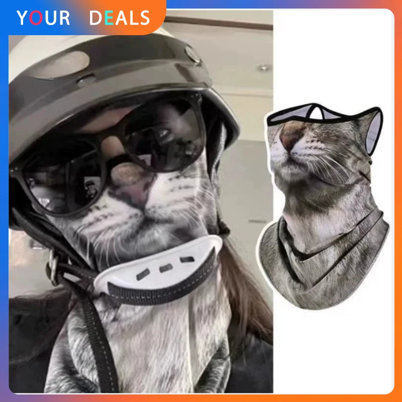 Balaclava Motorcycle Mask, Street Animal Design, Windproof, Sun Proof, Breathable, Camping, Fishing, Outdoor