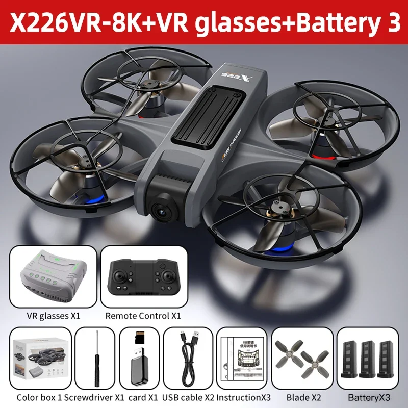 Lenovo X226/X226VR Mini Drone 4K Professionele Afstandsbediening Helikopter Vliegtuig RC Dron Met Scherm Quadcopter Speelgoed Cadeau voor Kinderen
