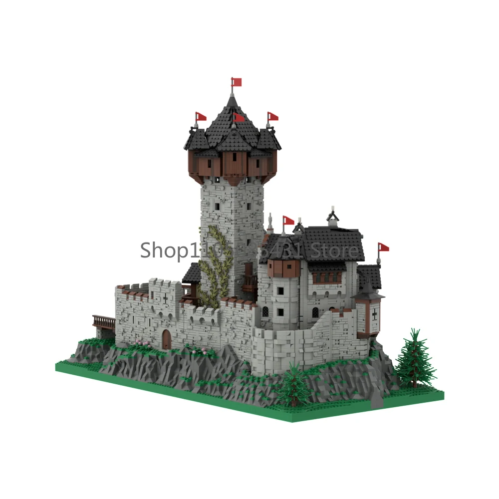 

MOC-65340 Medieval Alpine Castle Building Blocks Set - Carinthian Fortress with Mountain Scene Model Kit for Adults Collection