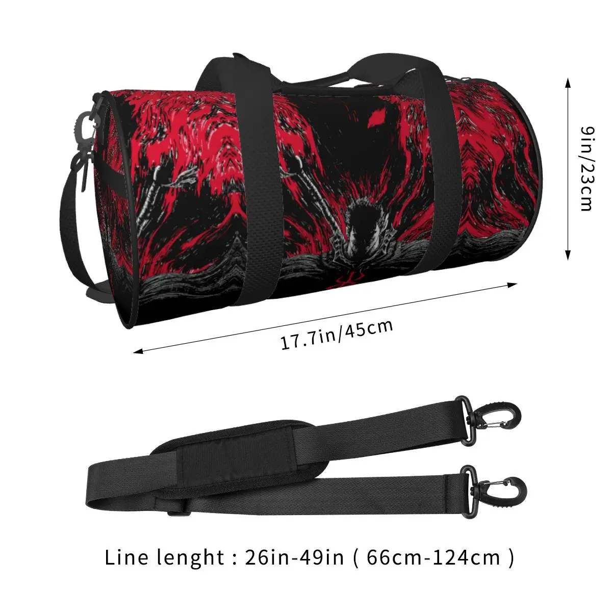 Japan Anime Bereserk Travel Bag Fashion Casual Gym Bag Couple Pattern Large Novelty Sports Fitness BagsOutdoor Handbags