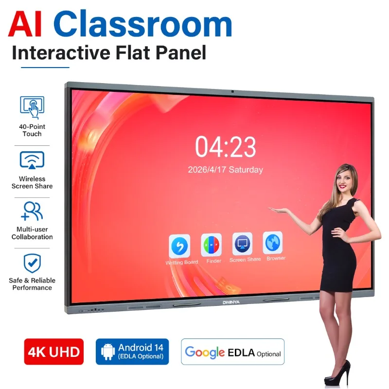65 75 85 100 110 Inch AI Classroom Infrared Touch Screen Digital Whiteboard LCD Display Interactive Smart White Board