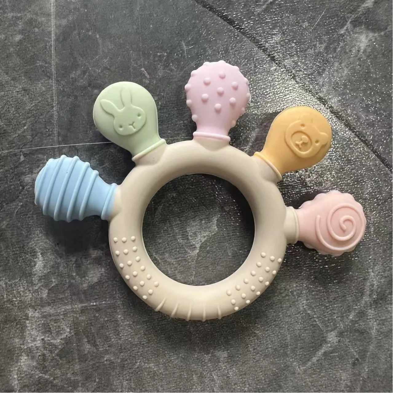 

Силиконовый материал, резинка для ладони, детский рот, успокаивающий браслет для прорезывания зубов, защита от укусов, веселое кусание рук