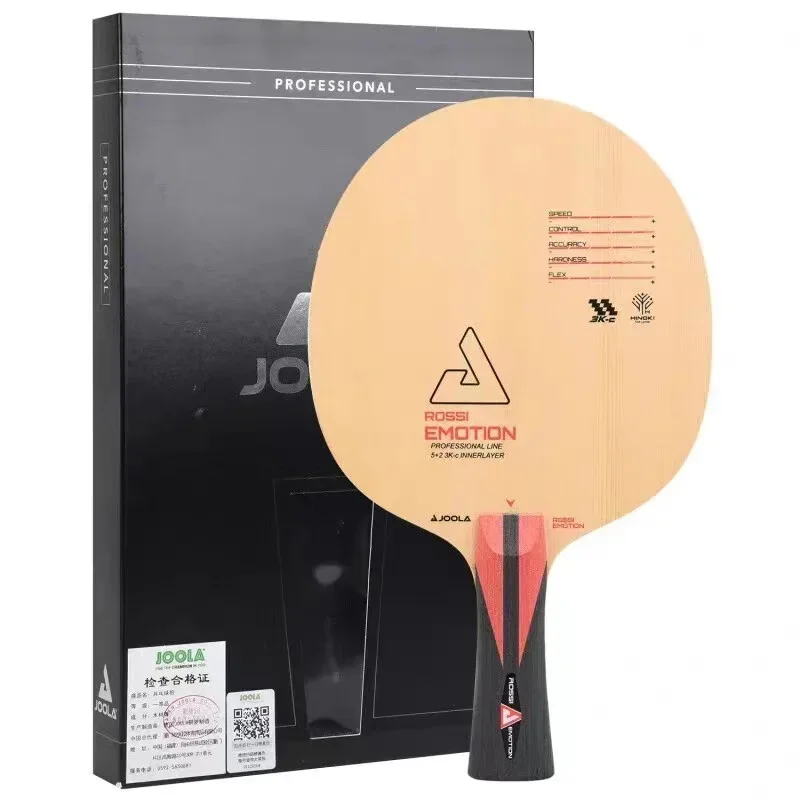 JOOLA ROSSI EMOTION Table Tennis Blade, Professional 5 + 2 3K-Carbon Innerlayer, Ping Pong, Loop Driving, Quick Attack