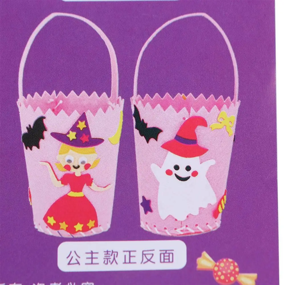 Storage Bucket Halloween Candy Bag Halloween Decoration Trick Or Treat Halloween Bag Ornament DIY Material Gift Basket For