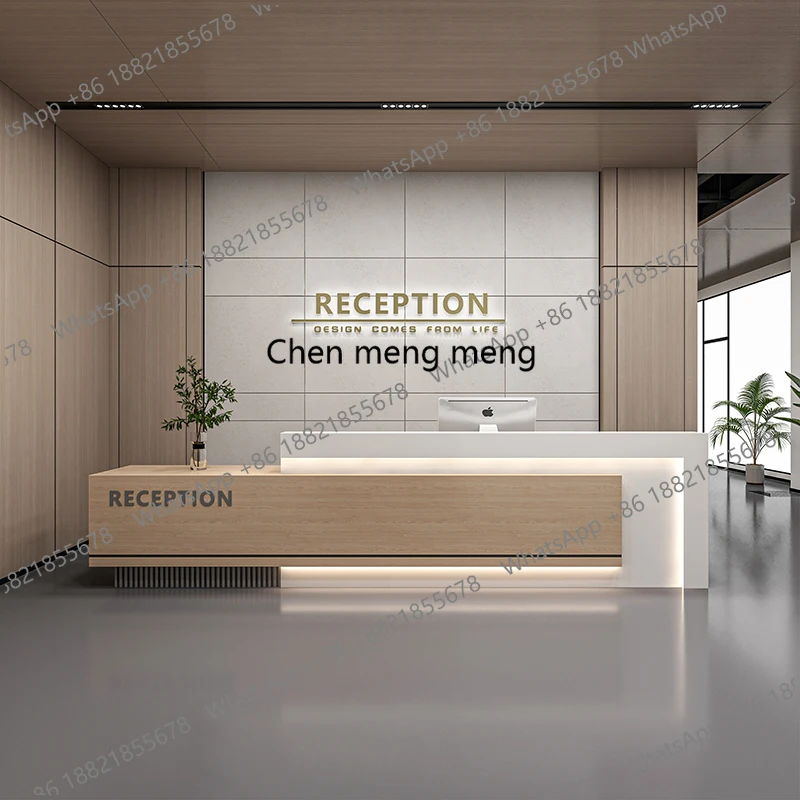 

Beauty Shop Reception Desks Modern Shelves Restaurant Aesthetic Reception Desks Company Organizers Scrivania Lounge Furniture