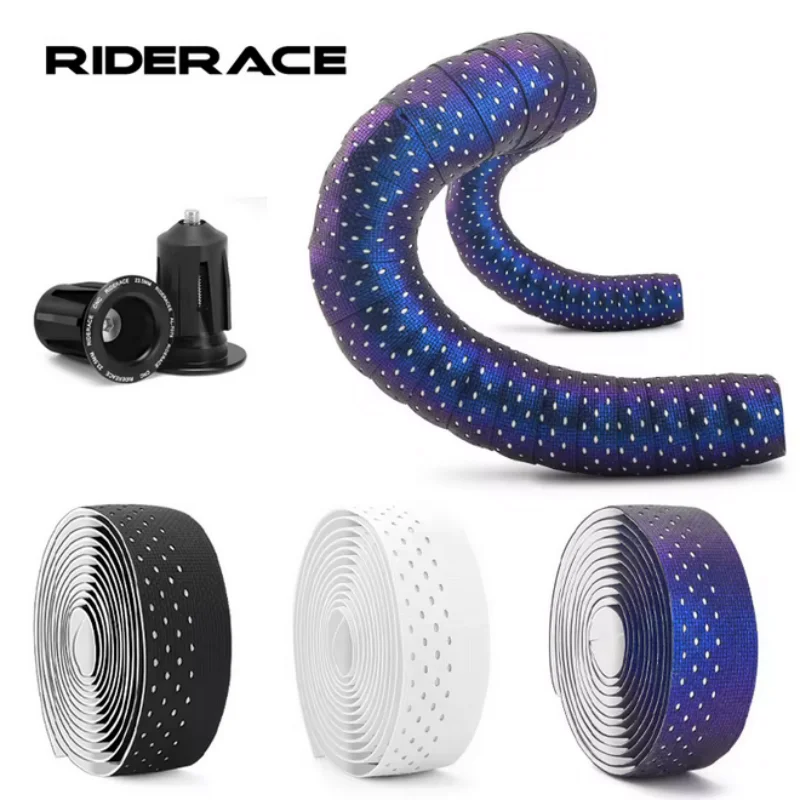 RIDERACE Fahrradlenkerband Anti-Rutsch PU EVA Anti-Vibrations-Bänder für Rennradlenker Atmungsaktive Fahrrad-Dämpfungsbandagen