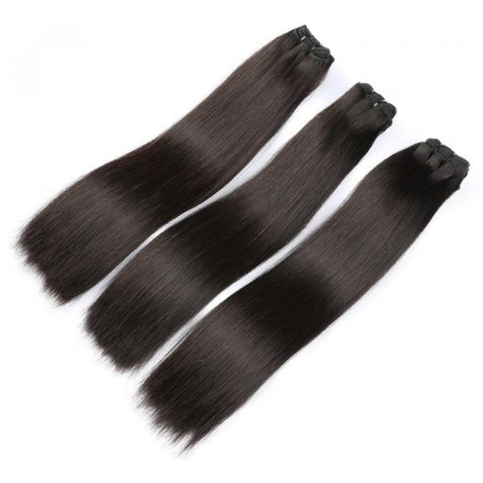 Mechones de cabello humano 100% liso, extensiones de cabello crudo de 10 - 30 pulgadas, pelo brasileño negro Natural, venta al por mayor