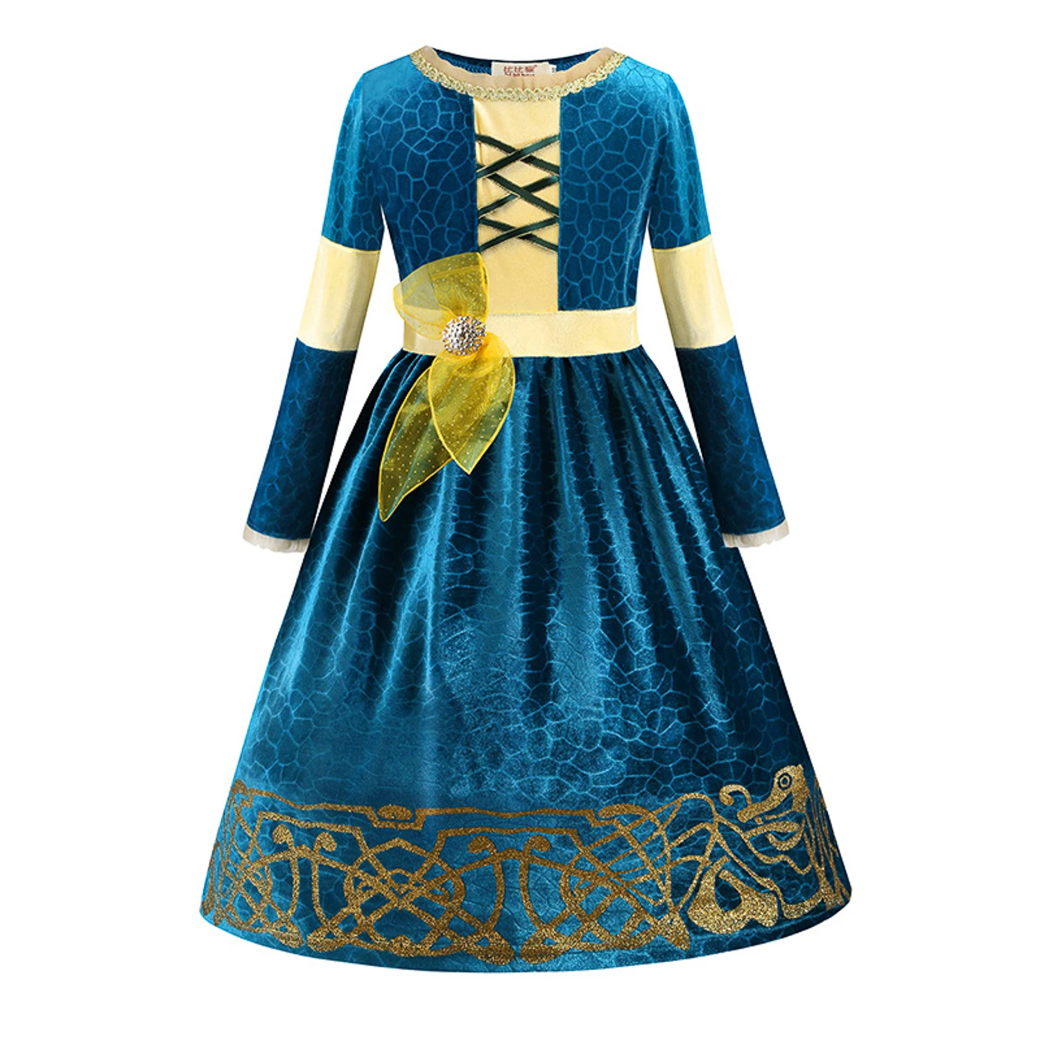 Inspired From Cartoon Movie Brave PrincessMerida Dresses for Girls Fancy ScotlandKingdom Merida Kids Halloween CosplayCostume