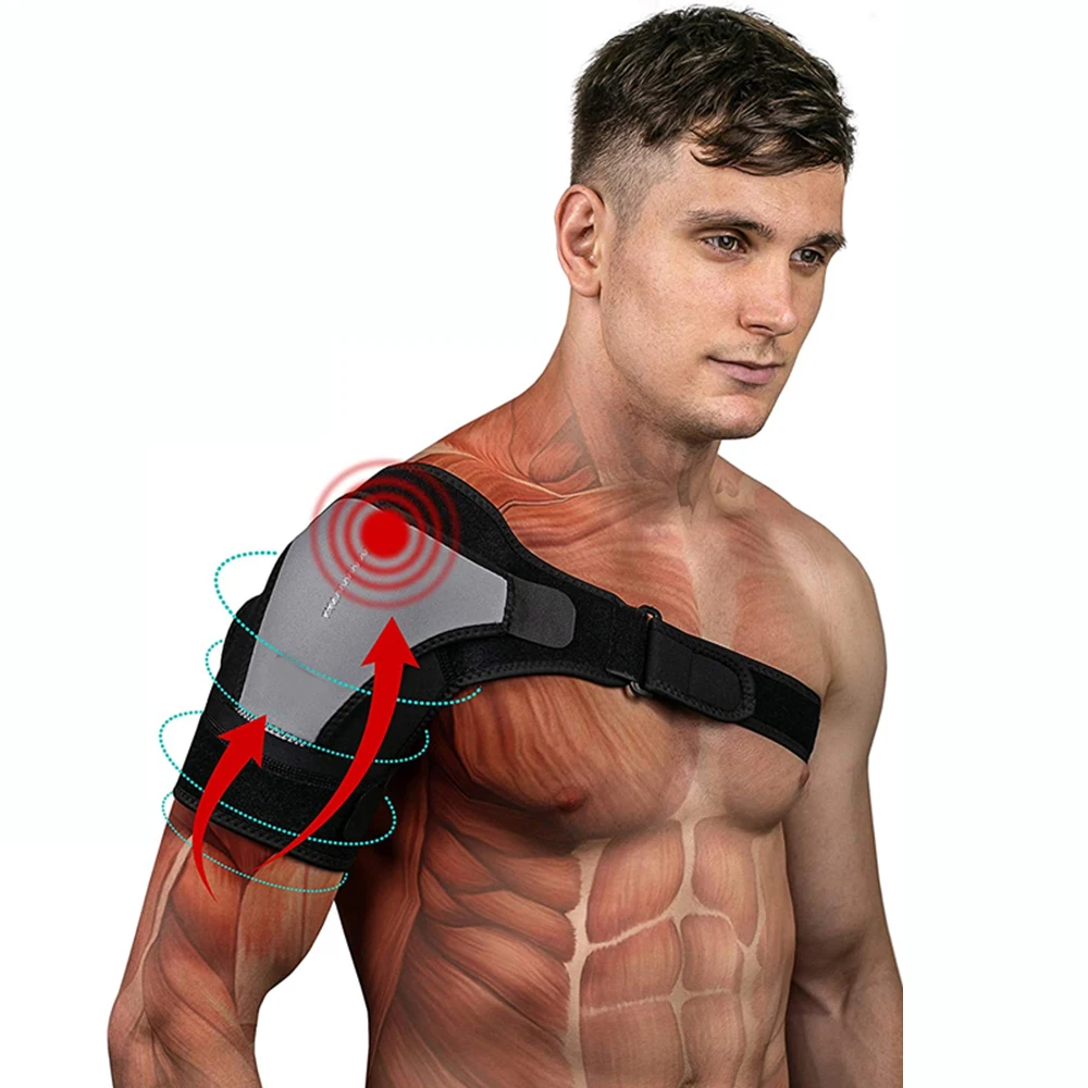 AOLIKES Shoulder Stability Brace Adjustable Shoulder Support, Light Breathable Neoprene Shoulder Support for Sport,Shoulder Pain