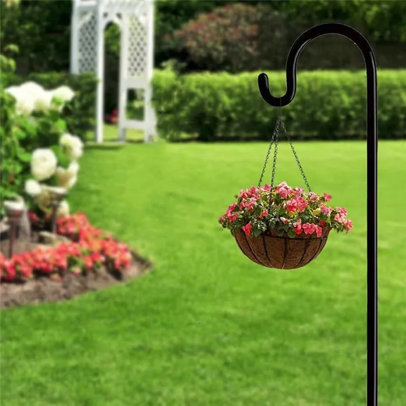 

A19I-Outdoor Shepherd Hook, Bird Feeder Pole Holder, Garden Hanging Stakes For Solar Plant Hanger Wedding Decoration