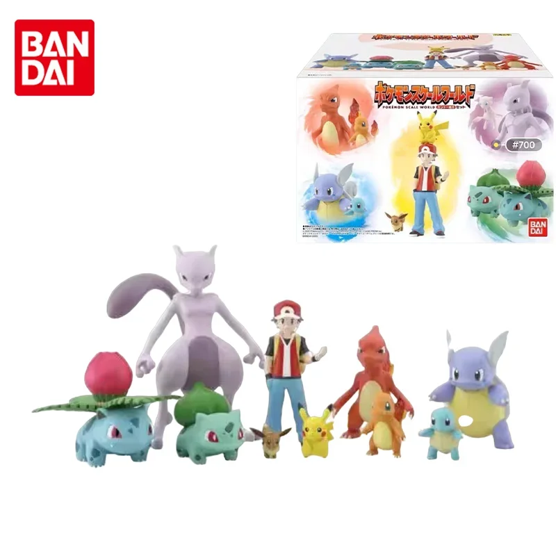 Bandai Original Pokemon Scale World Anime Figure Shokugan Pikachu Charmander Action Figure Toys for Kids Gift Collectible Model