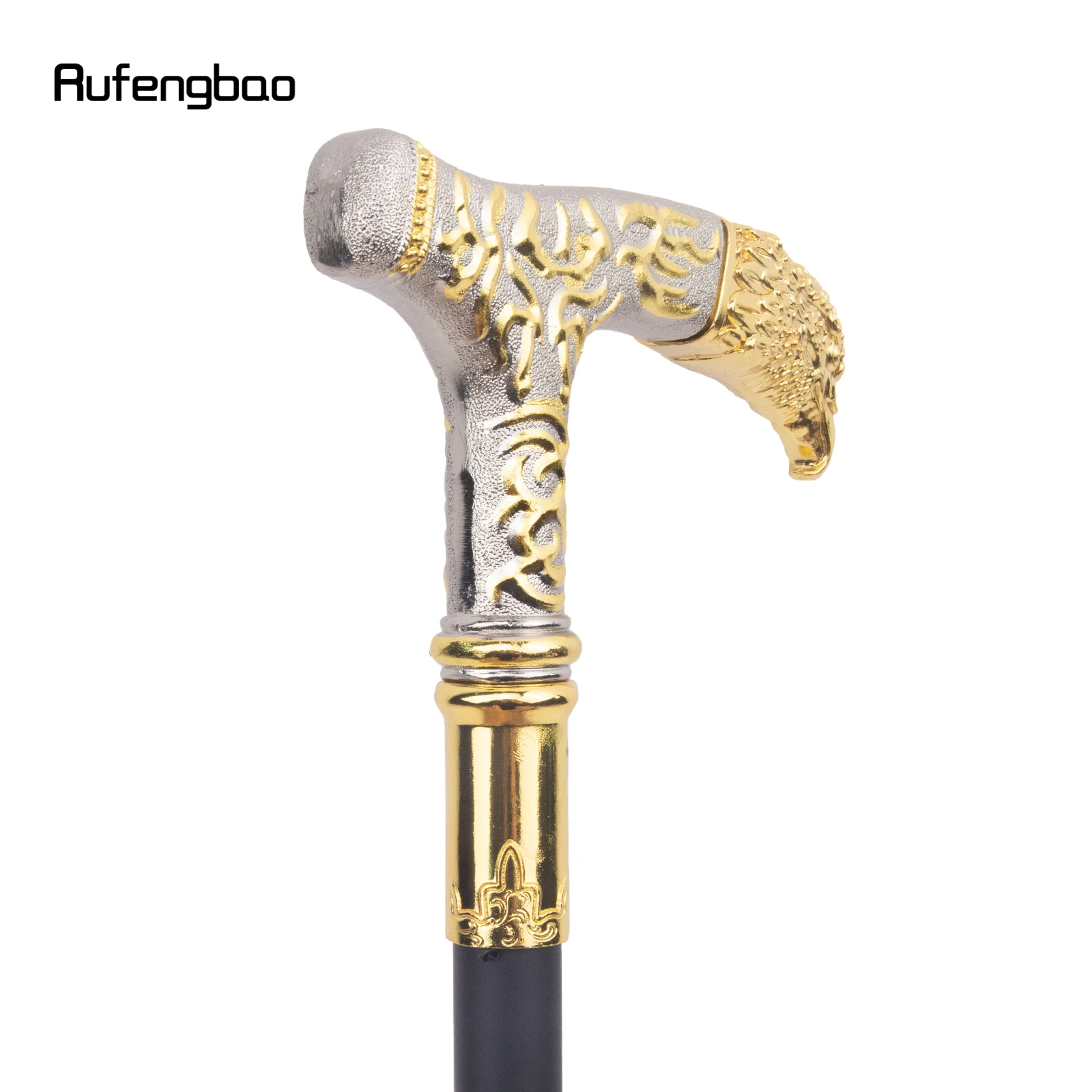 Golden White  Eagle Head Handle Walking Stick with Hidden Plate Self Defense Fashion Cane Plate Cosplay Crosier Stick 89cm