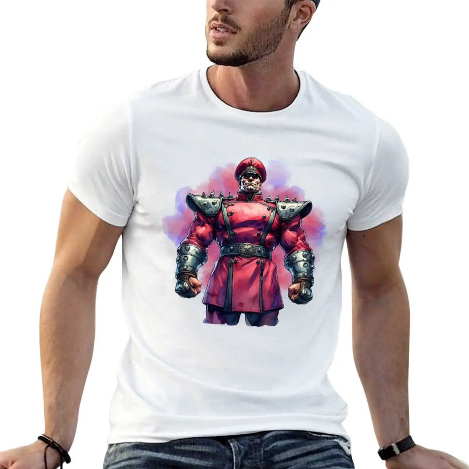 

хлопковая футболка Лидер юмор черные рубашки забавная мужская футболка темная Shadaloo M. for Bison t простая упаковка