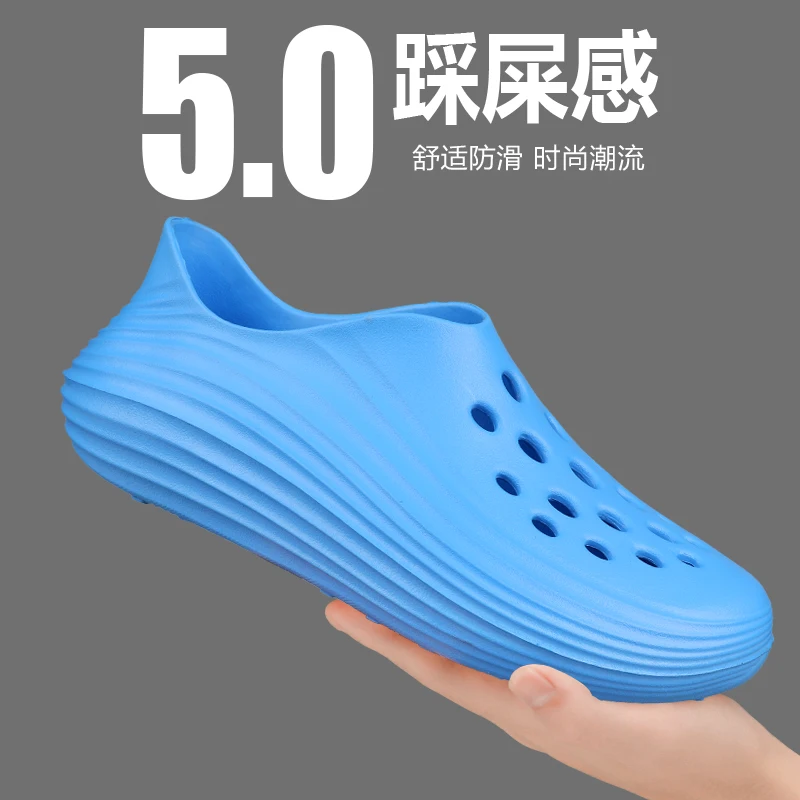 صنادل رجالية صيفية كبيرة الحجم مضادة للانزلاق ومقاومة للاهتراء للقيادة في الهواء الطلق أحذية الشاطئ الرياضية شباشب تصميم بفتحة قابلة للتنفس