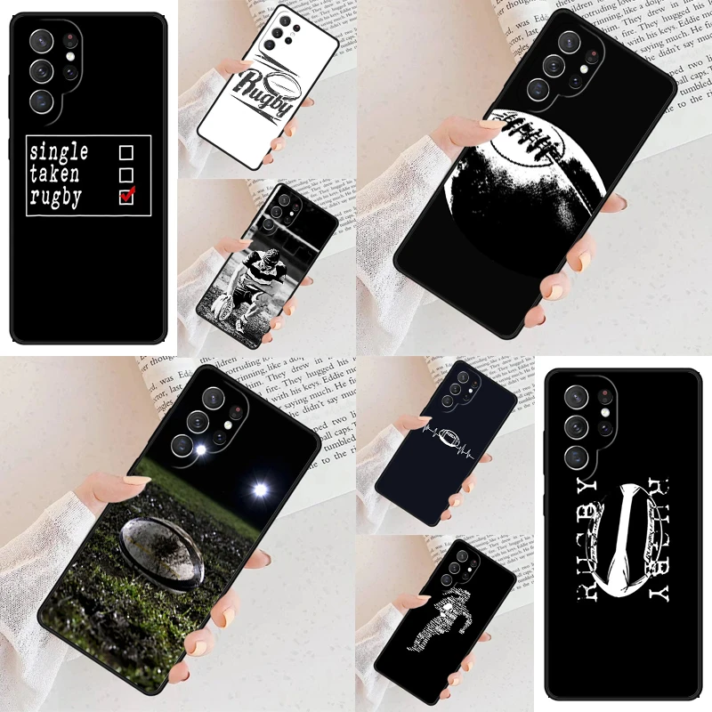 Rugby Ball Cell Phone Case for Samsung Galaxy S26 Ultra S25 S24 S23 S22 S21 S20 Note10 Cover