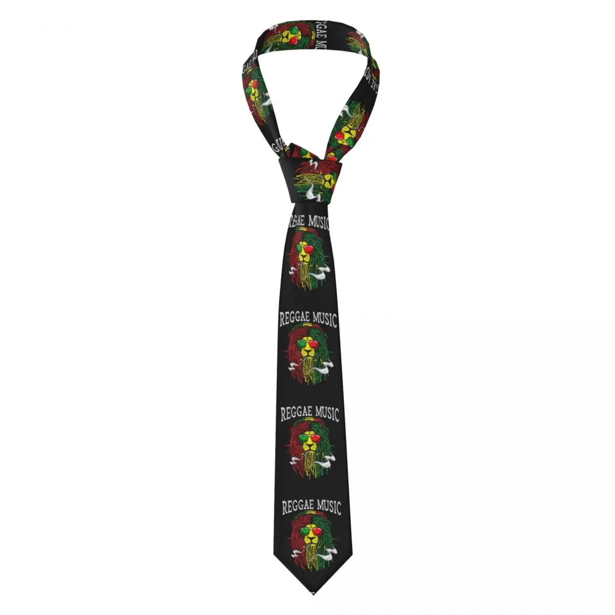 Lion Of Judah Rasta Jamaican Reggae Necktie for Men Silk Polyester Slim Neck Ties Party Suits Tie Classic Gravatas