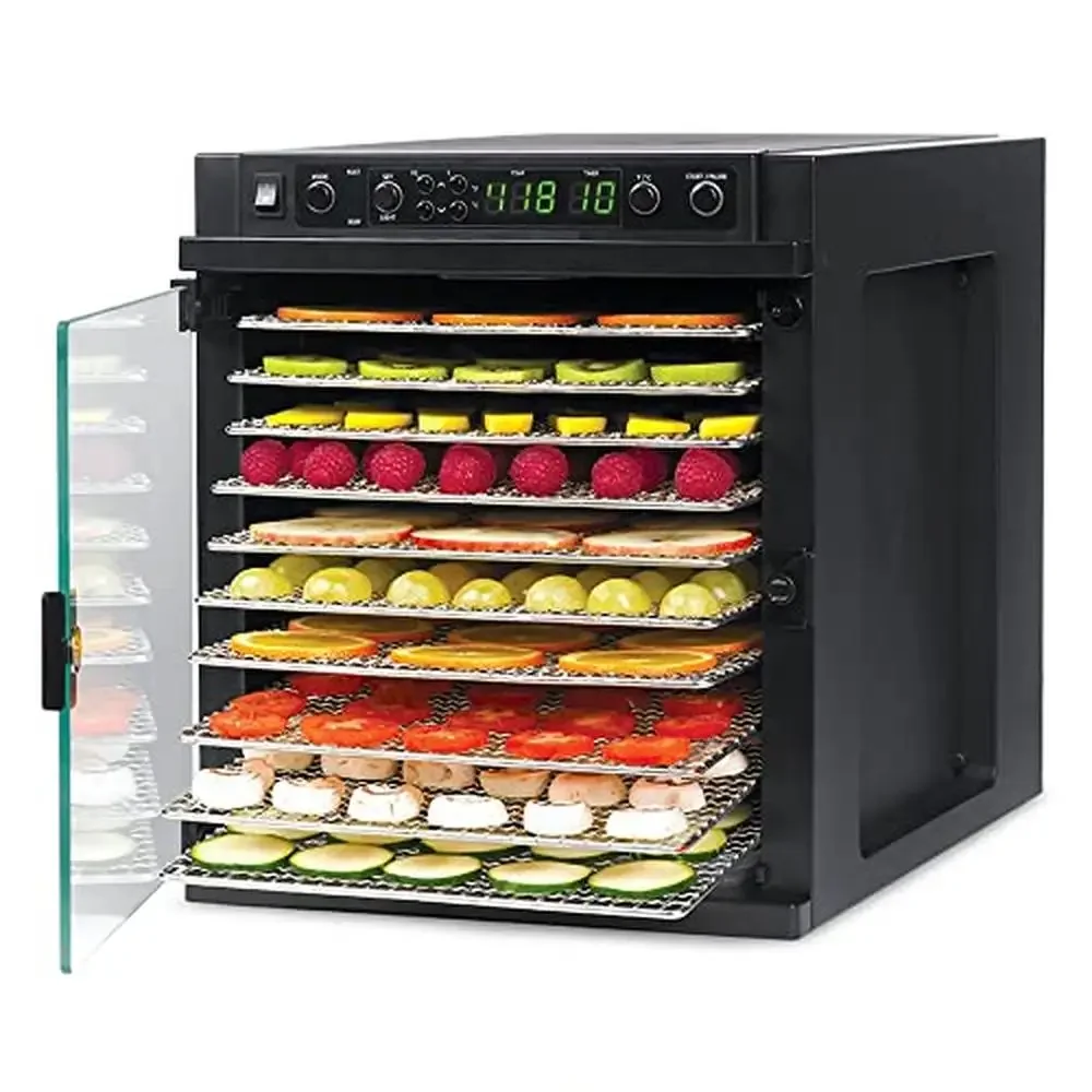 Digital Food Dehydrator Machine 11 Trays Compact Design Temperature Control Easy Clean Quiet Operation Rapid Dehydration LED