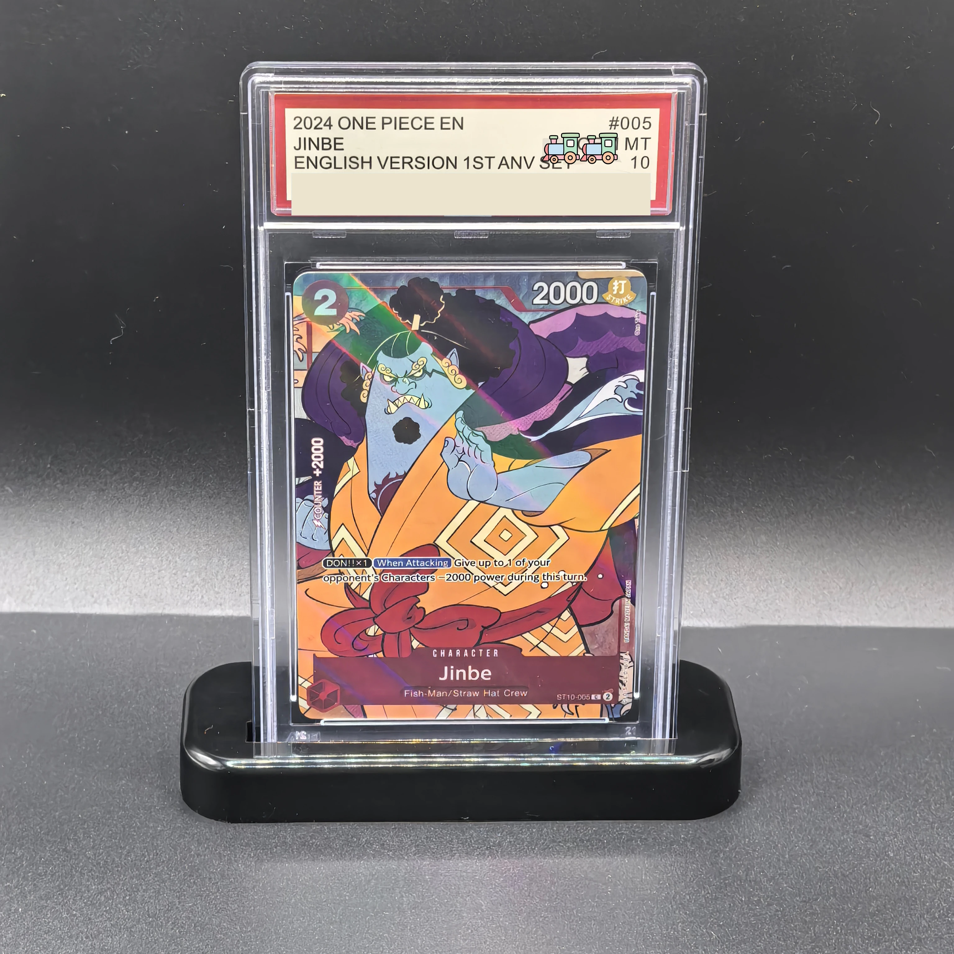DIY OPCG Rating Card Collection Card 2024 ONE PIECE EN JINBE ENGLISH VERSION 1ST Copy 10Points Rating Card Anime Game Gift
