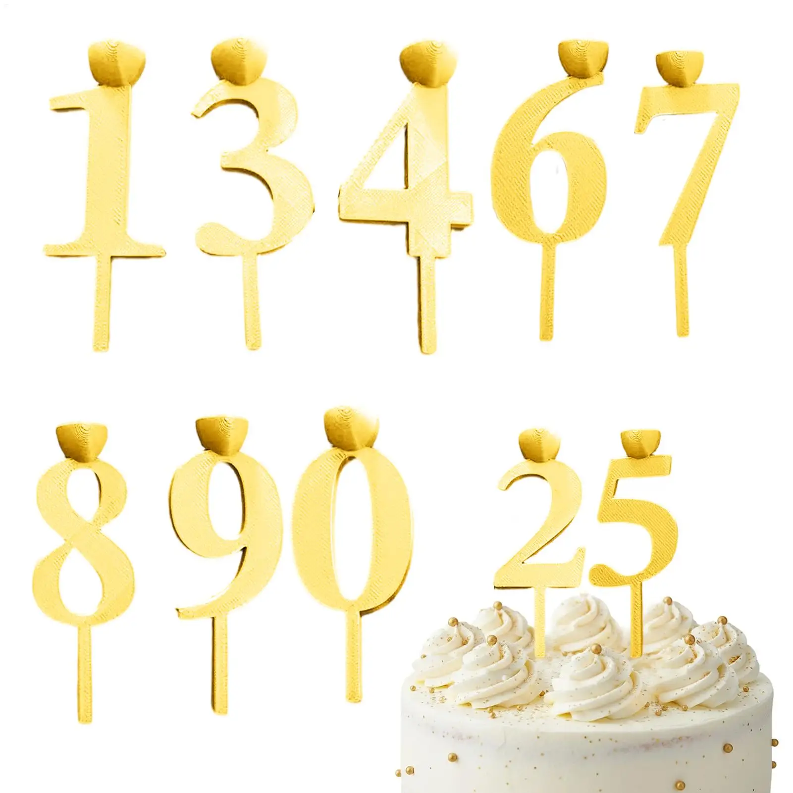 Number Candle Holders 10 Pieces Birthday Supplies Holiday Cake Toppers for Party Planners Home Bakers Retail Stores Retirement