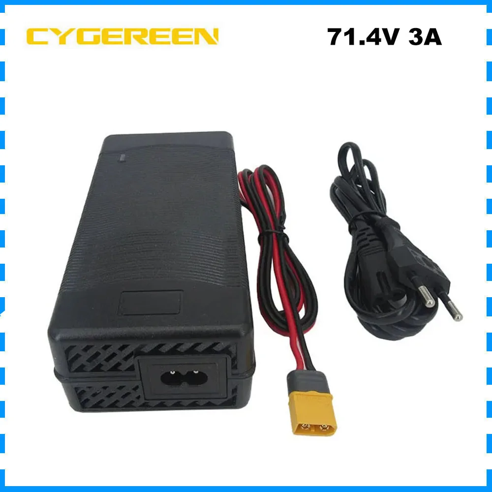 

71.4V 3A Li-ion Charger 61.2V 62.9V 17S Li ion Lithium Battery Energy Storage Charger XT60