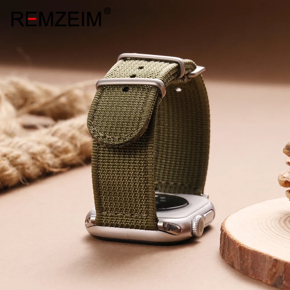 Pulseira de couro de náilon para iwatch série 1-10 se para apple watch ultra band 49/44/46/45/42/41/40/38mm acessórios de relógio