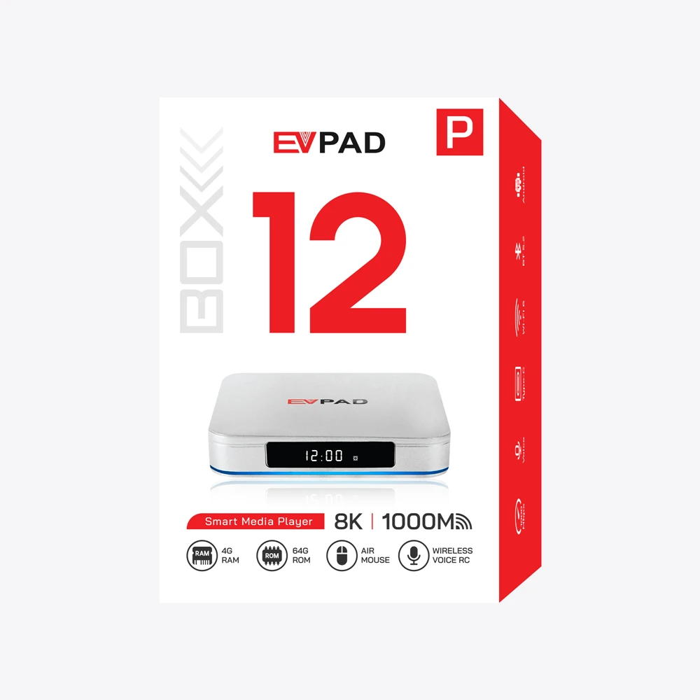 2025 EVPAD 12P Android 12.0 TV Box 4GB + 64GB WiFi 7 مشغل الوسائط الذكية Evpad12P لليابان كوريا سنغافورة ماليزيا USA CA NZ AU #6