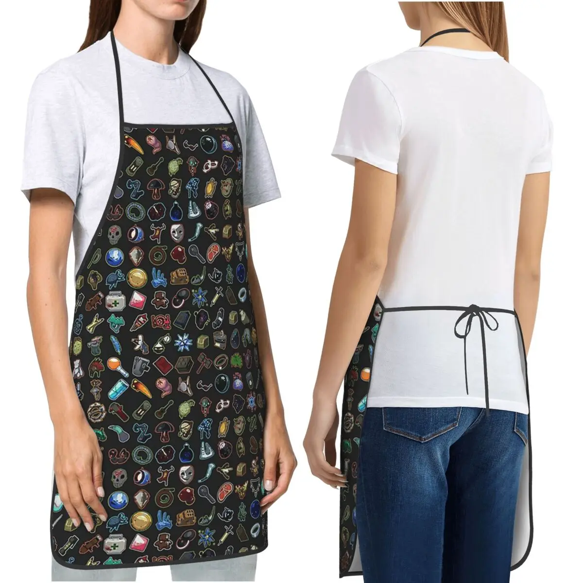 

Риск дождя, 2 предмета, фартуки для шеф-повара, кулинарии, кухни, нагрудник без рукавов, кухонный сарафан для уборки для женщин и мужчин, живопись